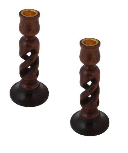 Crafts'man Wooden Candle Holder, Color : Brown