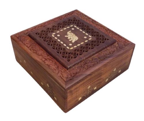 VIAN0491 Wooden Handmade Jewellery Box, Color : Brown