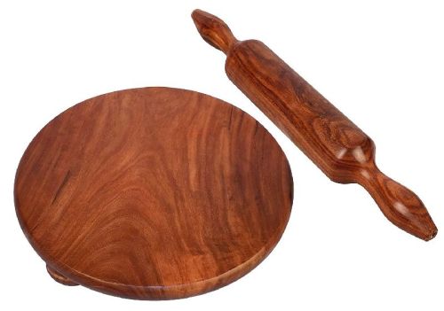 Wooden Rolling Pin and Board, Color : Brown