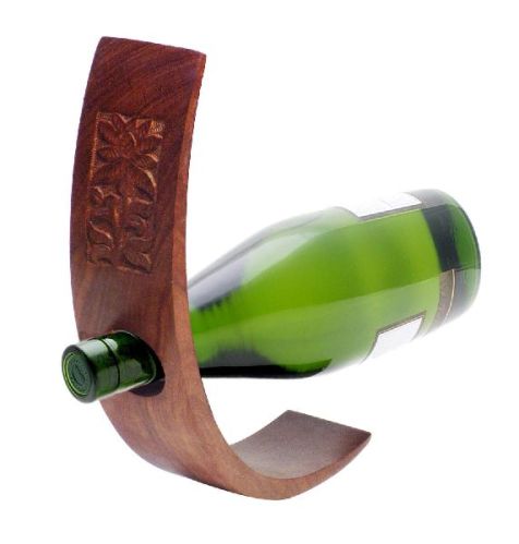 Crafts'man Wooden Single Bottle Holder, Color : Brown