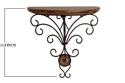 Wooden Single Piece Folding Wall Bracket With Iron Base