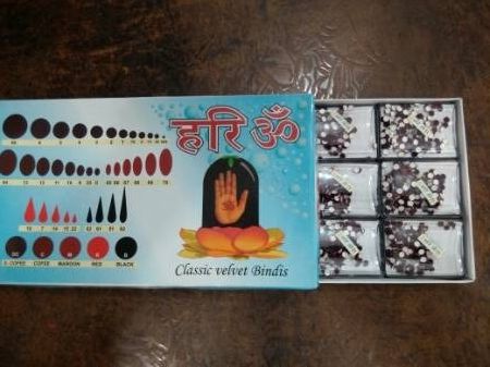 Maroon Colored Plain Bindi, Size : 4mm