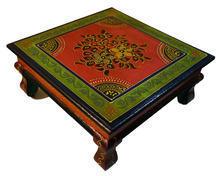 BJ-03-BAJOT01 Wood Printed Square Bajot, Size : 14.5 X 14.5 X 6 Inch