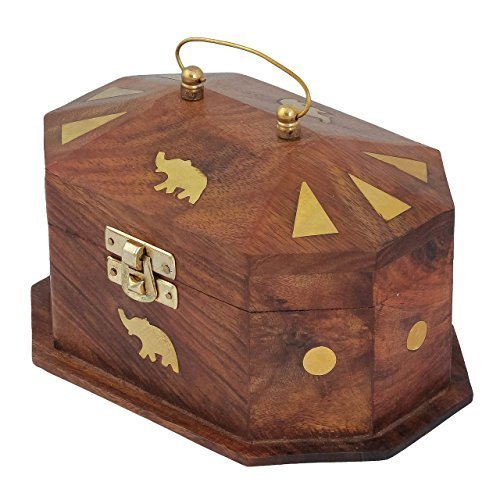 Rectangular Polished Solid Wooden Jewellery Box, For Keeping Jewelry, Size : Standard