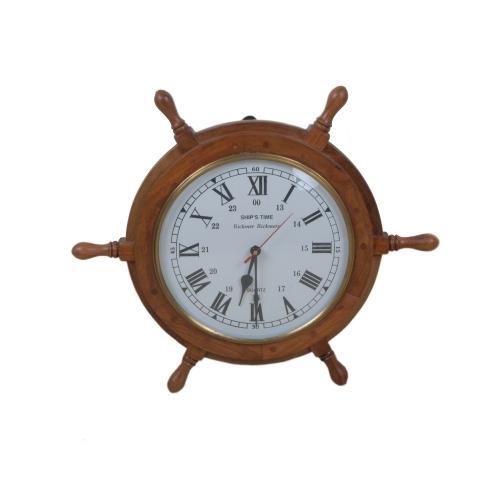 Wooden Ship Wheel Clock