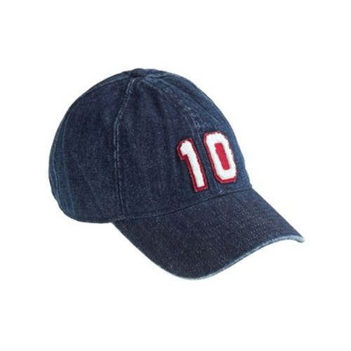 Washed Slub Denim Printed Cap