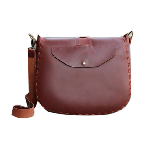 Ladies Leather Sling Bag, Color : Brown