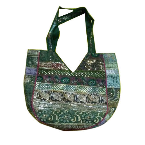 Embroidered Ladies Printed Cotton Handbag, Color : Multicolor