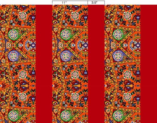 Cotton Border Print Fabric, Color : Multicolor