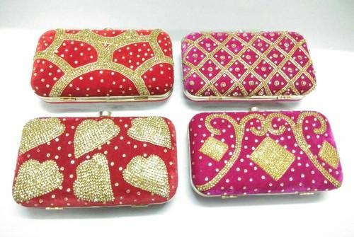 Zardoozi Covered Box Clutch Purse