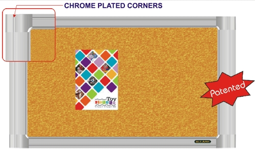 Umex-cr Series Chrome Plated Corner Cork Pin Up Notice Board