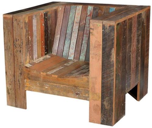 Reclaimed Wooden Large Single Sofa