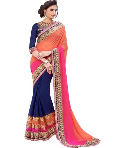 Designer sarees, Border Type : Lace Border