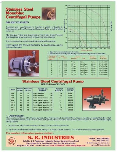 S. S. Monoblock Centrifugal Pump With Trolley