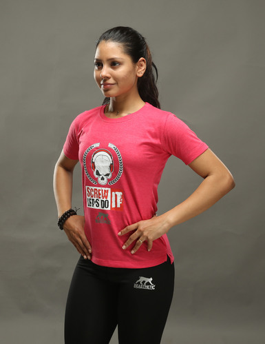 Printed Ladies Round Neck T-Shirts, Size : Small, Medium, Large