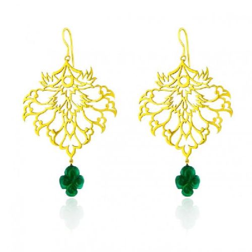 Gold Plated Leaf Design Earrings