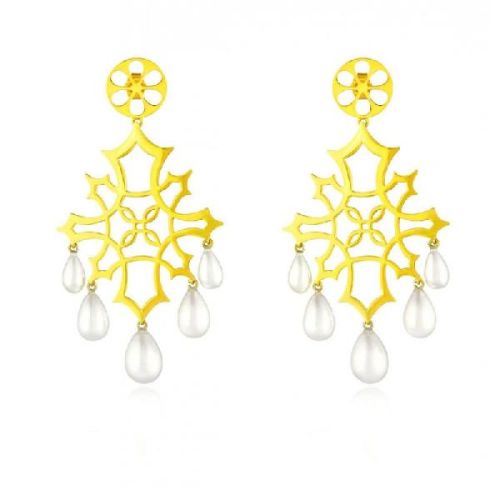 Rococo Filigree Pearl Earrings