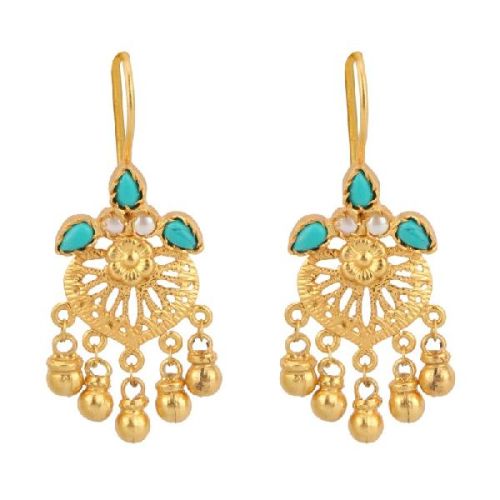 Turquoise Jaali Danglers