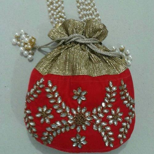 Silk Embroidered Potli Bags, Color : Multicolor