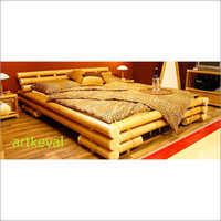 Polished Bamboo Double Bed, Shape : Rectangular