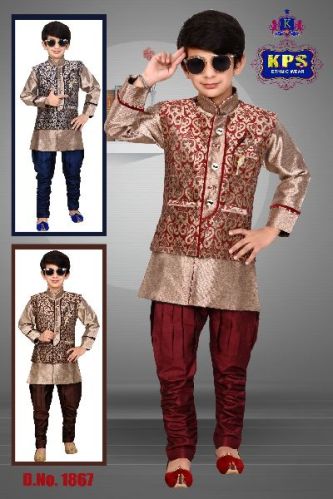 Printed Silk Boys Indo Western Dresses, Occasion : Wedding, Engagement Party Etc.