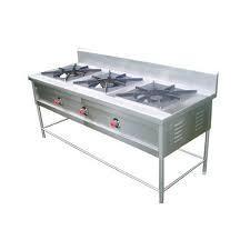 Stainless Steel Three Burner Cooking Range