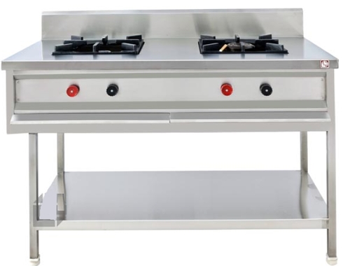 Stainless Steel Two Burner Cooking Range