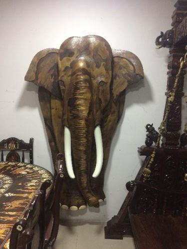 Plain Handcrafted Elephant Statue, Color : Golden