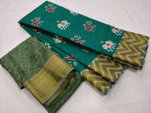 Ikat Printed Silk Saree, Color : Many