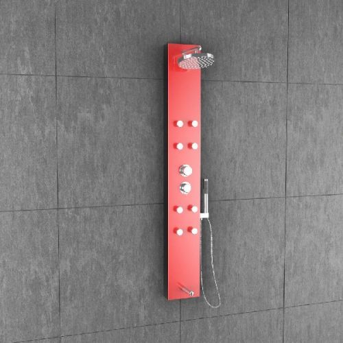 JAAZ Aluminium Olive Red/Black Shower Panel