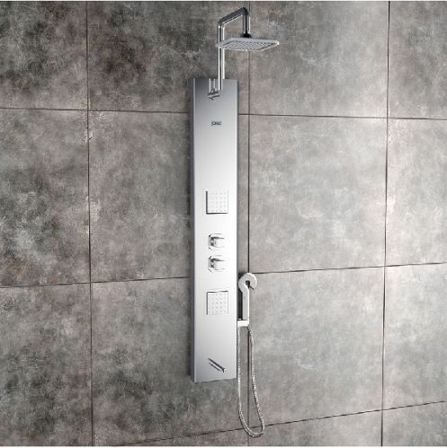 Pearl Steel Matte Shower Panel, Color : White, Black