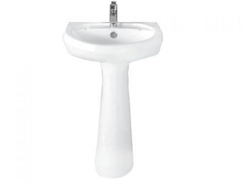 Pleco Full Pedestal Wash Basin, Size : 560x440x845 Mm
