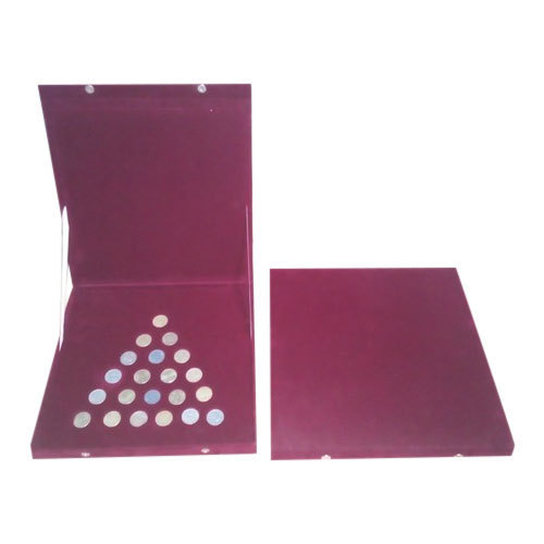 Synthetic Leather Silver Coin Boxes, Size : 90*72*64 Mm