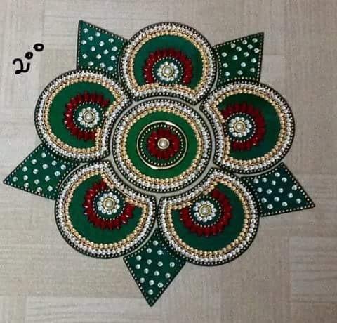 Acrylic Green Rangoli