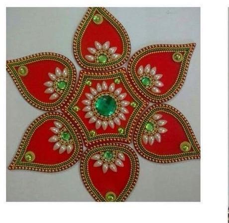 Red Acrylic Designer Rangoli