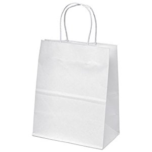 White Kraft Paper Bags, Pattern : Plain, Printed