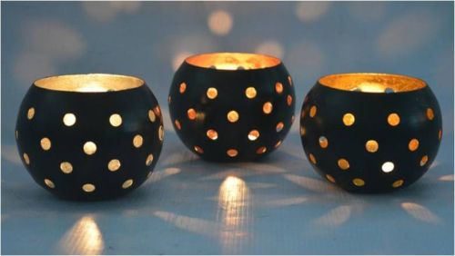Cylinder Polished Steel Candle Votives, For Decoration, Pattern : Plain