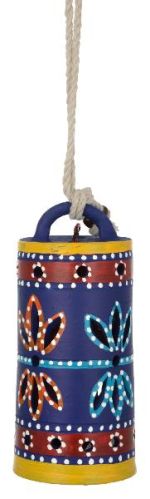 RURALSHADES Terracotta Hand Painted Hanging Lamp Handicraft Blue