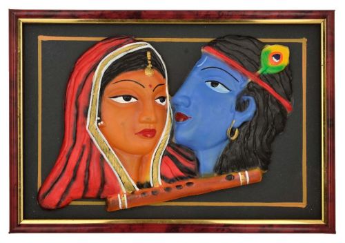 RURALSHADES Terracotta Radha Krishna Religious Frame