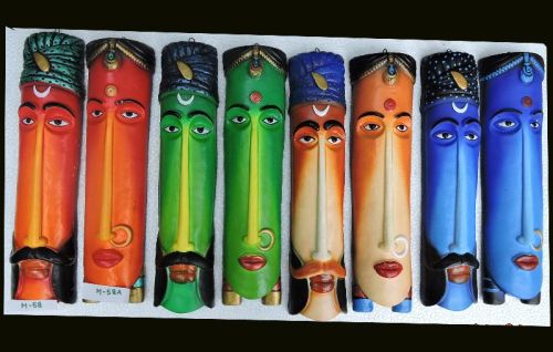 Terracotta Sculpted Mask Wall Hangings