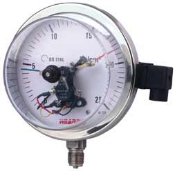 SS PRESSURE GAUGE TYPE ELECTRIC CONTACT, Operating Temperature : - 20°C To + 65°C