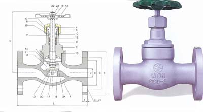 Globe Valve, Gland Nut : Brass