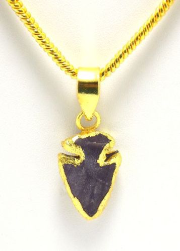 925 Sterling Silver Amethyst Arrowheads Pendant