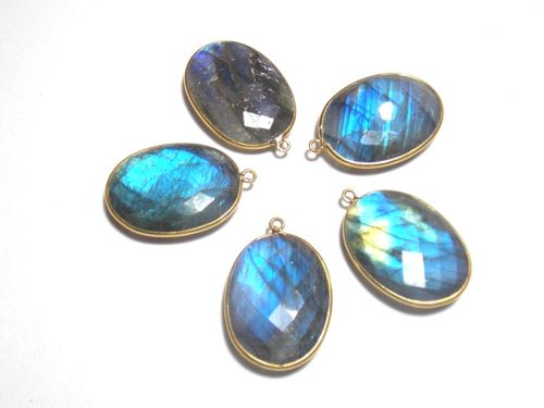 Brass Labradorite Bezel Connectors, Gender : Male/ Female