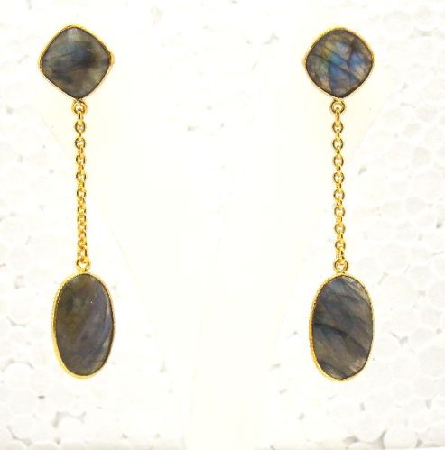 925 Sterling Silver Labradorite Gemstone Earrings