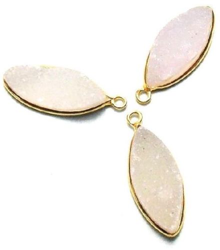 925 Sterling Silver Marquise Druzy Bezel Connector, Gender : Male/ Female