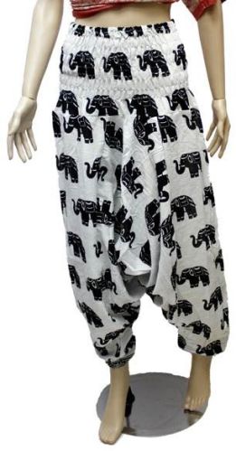 Women Boho Baggy Smock Waist Printed Satin Yoga Hippy Pants