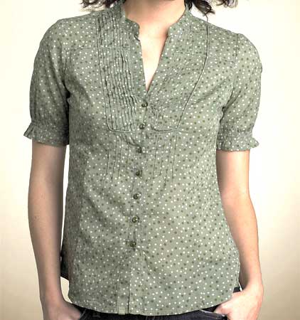 Ladies Shirt With Pearl Buttons