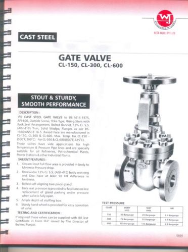 Medium Cast Steel Gate Valves, For Water Fitting, Feature : Corrosion Proof, Good Quality