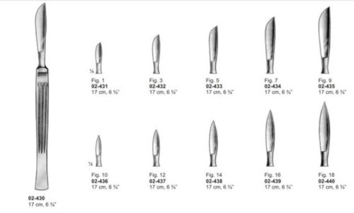 Stainless Steel. Dissecting Knives for Hospital Equipment